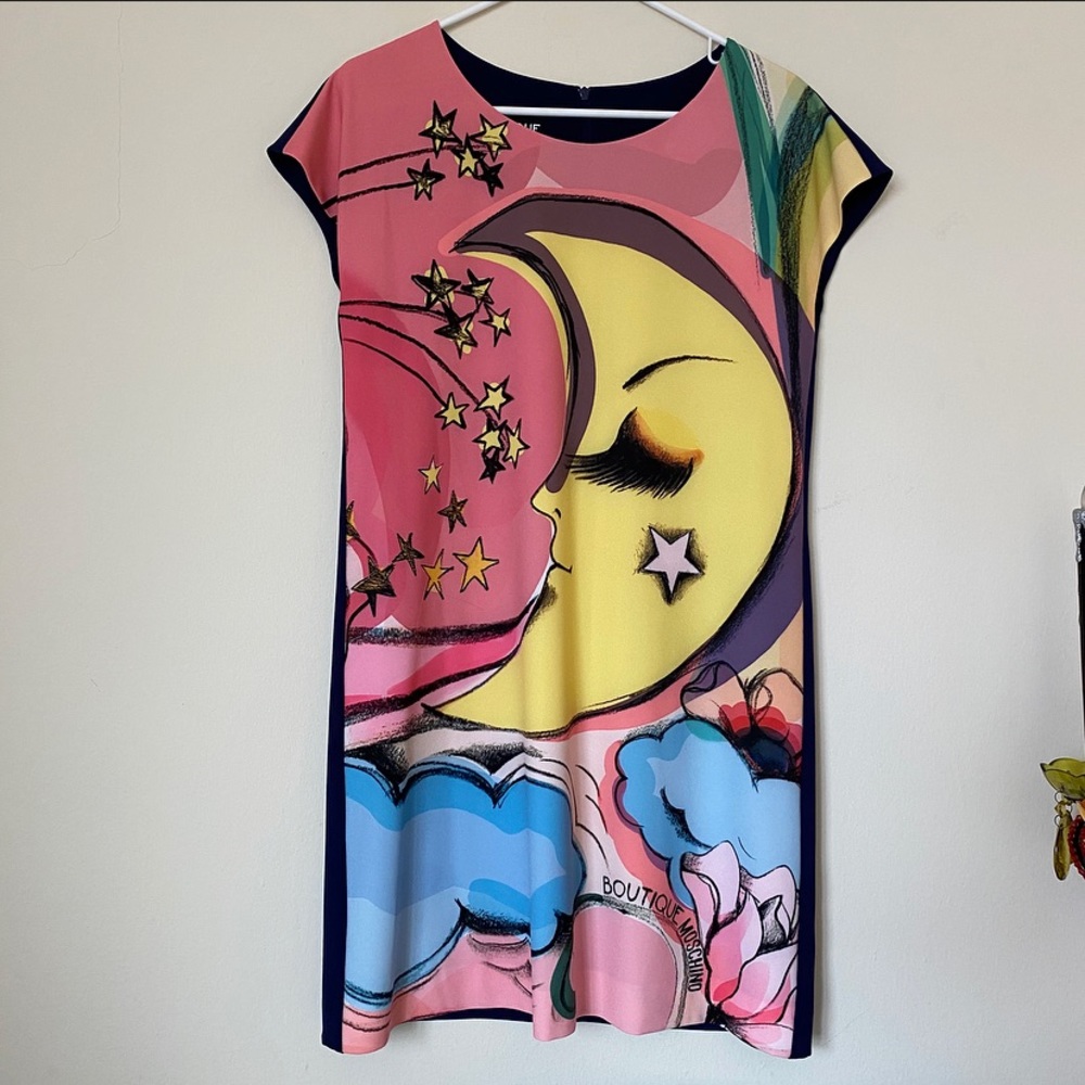 Moschino Boutique Urban Fantasy Moon Shift Dress